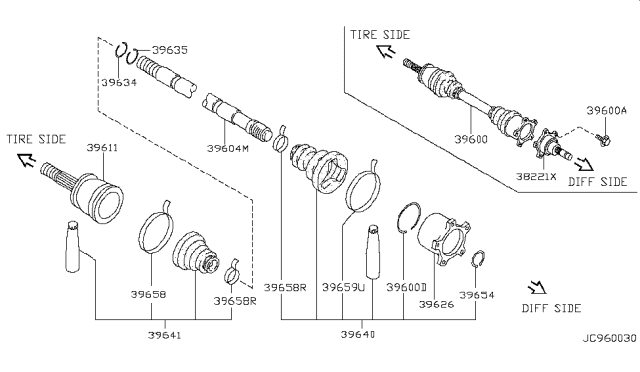 1995 Infiniti Q45 Rear Drive Shaft Diagram 2