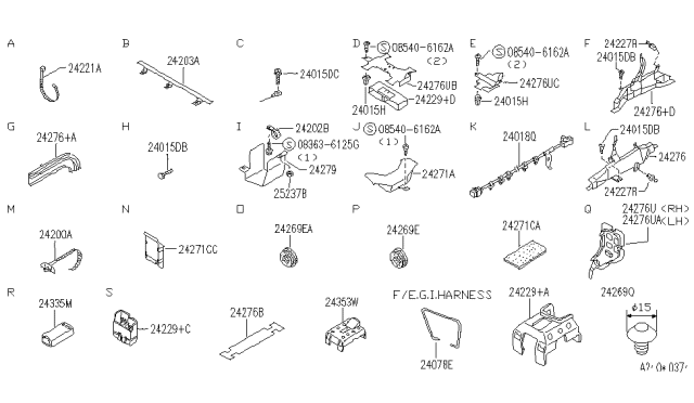 1993 Infiniti Q45 Protector-Flat Wire Diagram for 24272-V5000