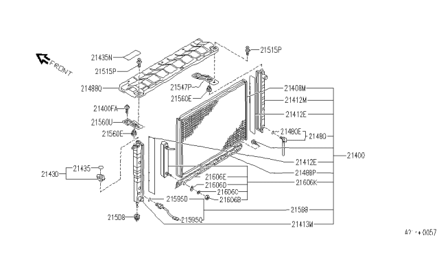 1990 Infiniti Q45 Radiator,Shroud & Inverter Cooling Diagram 2