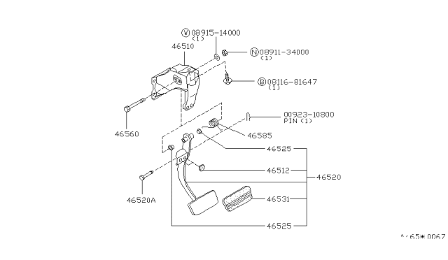 1996 Infiniti Q45 Spring-Return Diagram for 46585-60U00