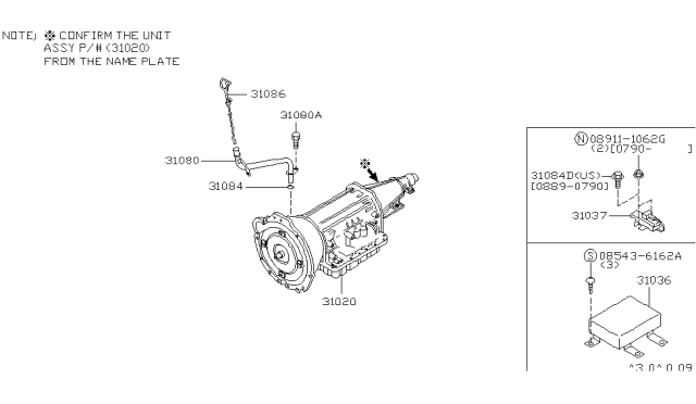 1991 Infiniti Q45 Auto Transmission,Transaxle & Fitting Diagram 2