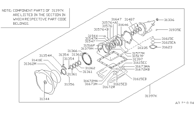 1994 Infiniti Q45 Gasket & Seal Kit (Automatic) Diagram