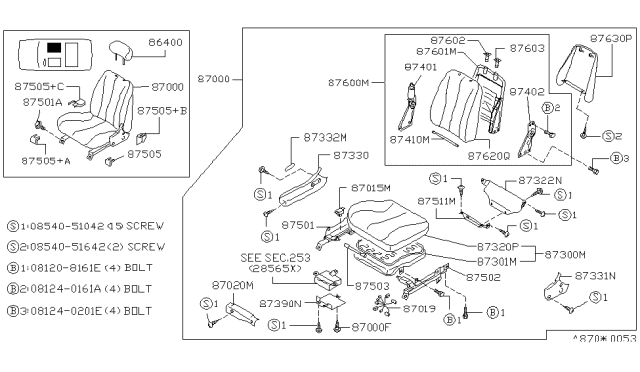 1994 Infiniti Q45 Front Seat Diagram 3