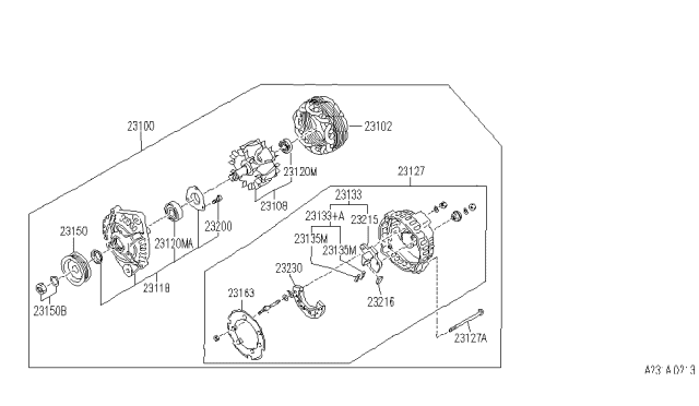 1990 Infiniti Q45 Cover Assy-Rear Diagram for 23127-60U01