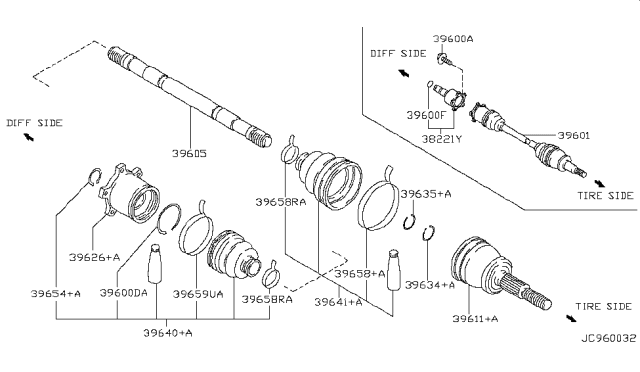 1995 Infiniti Q45 Ring-Snap A Diagram for 39234-03P00