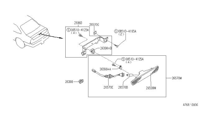 1994 Infiniti Q45 Clip Diagram for 26398-60U11