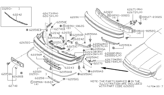 1996 Infiniti Q45 Front Bumper Diagram