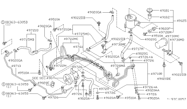 1993 Infiniti Q45 Power Steering Piping Diagram 1