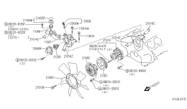 1994 Infiniti Q45 Coupling Assy-Fan Diagram for 21082-67U00