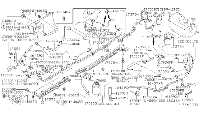 1990 Infiniti Q45 Tube-Fuel Diagram for 17503-60U00