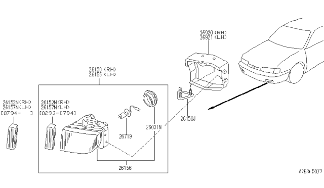 1996 Infiniti Q45 Ring-Bulb Diagram for 26031-67C00