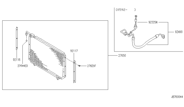 1992 Infiniti Q45 Air Guide CONDENSER Diagram for 92117-60U00