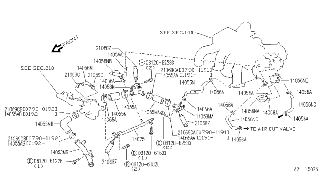 1993 Infiniti Q45 Pipe-Water Diagram for 11060-60U00