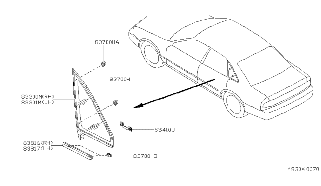 1993 Infiniti Q45 Side Window Diagram