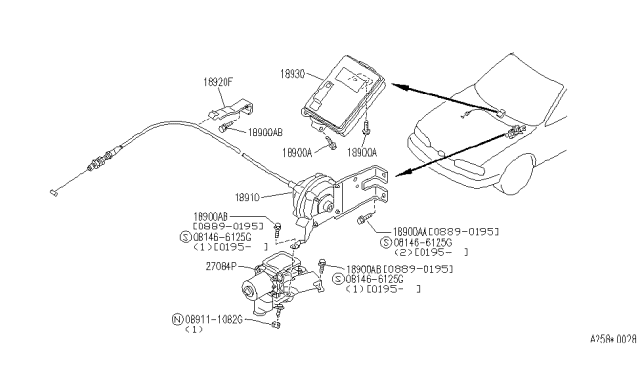 1993 Infiniti Q45 Controller Assy-ASCD Diagram for 18930-64U00