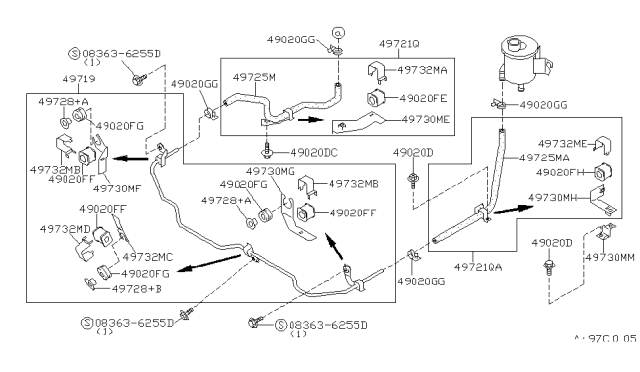 1996 Infiniti Q45 Power Steering Piping Diagram 4