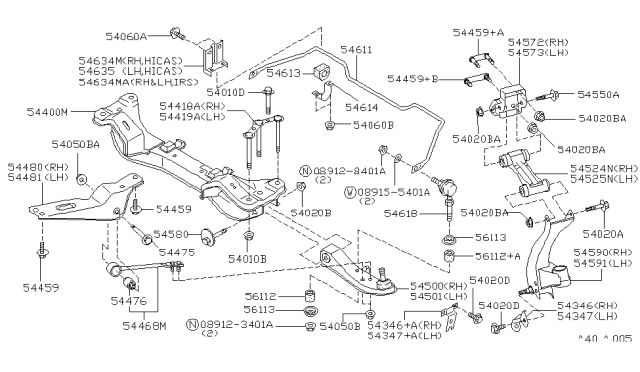 1991 Infiniti Q45 Nut Hex Diagram for 08912-8401A