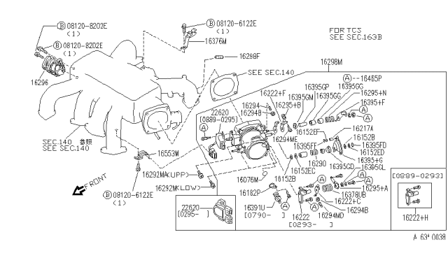 1994 Infiniti Q45 Cam-Opener Diagram for 16063-61U00
