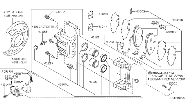 1995 Infiniti Q45 Washer-Lock Diagram for 01311-01431