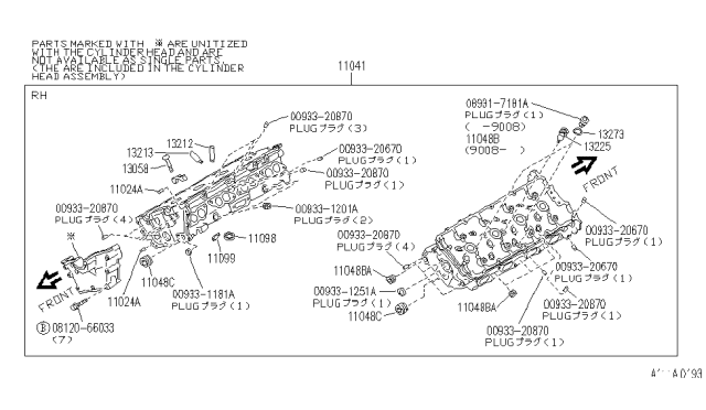 1991 Infiniti Q45 Cylinder Head & Rocker Cover Diagram 3