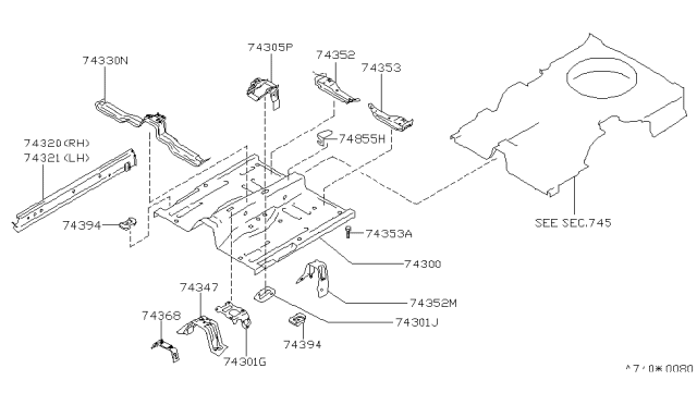 1996 Infiniti Q45 Floor Panel Diagram