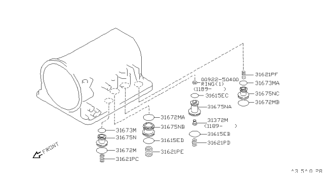 1996 Infiniti Q45 Clutch & Band Servo Diagram 1