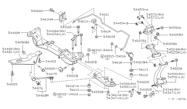 1992 Infiniti Q45 Front Suspension Diagram 2