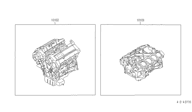 1993 Infiniti Q45 Bare & Short Engine Diagram