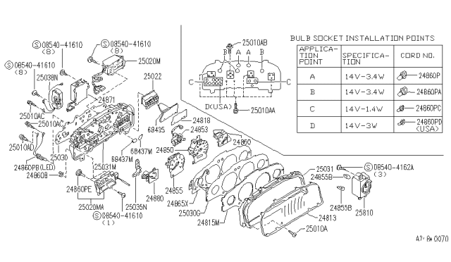 1993 Infiniti Q45 Instrument Meter & Gauge Diagram 1