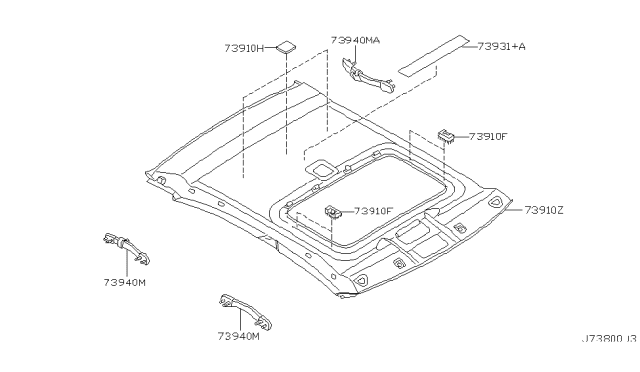 2004 Infiniti I35 Roof Trimming Diagram 2