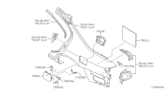 2000 Infiniti I30 Rear Fender & Fitting Diagram 2