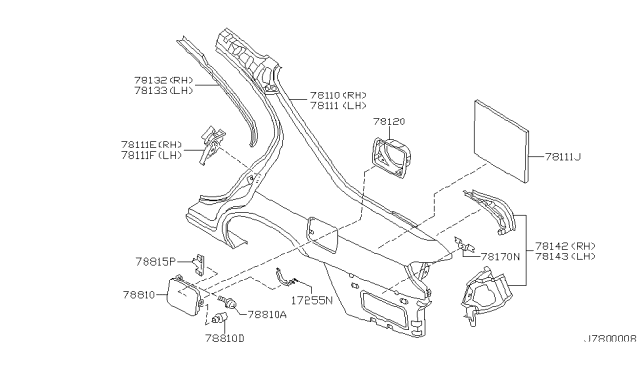 2001 Infiniti I30 Rear Fender & Fitting Diagram 1