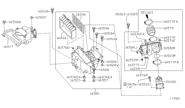 2001 Infiniti I30 Air Cleaner Diagram 1