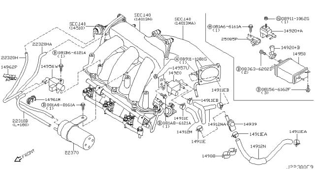 2003 Infiniti I35 Bracket-Valve Diagram for 14932-8J100