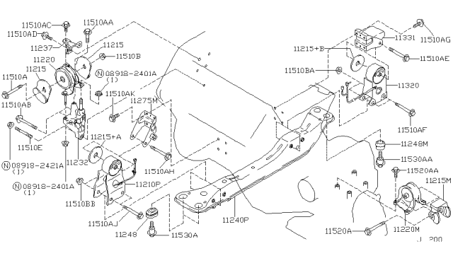 2004 Infiniti I35 Bolt Diagram for 11298-2Y500