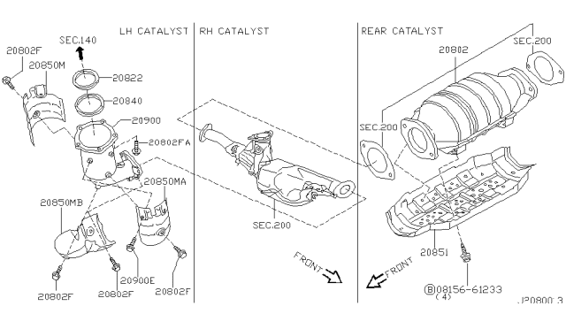 2002 Infiniti I35 Catalyst Converter,Exhaust Fuel & URE In Diagram 1