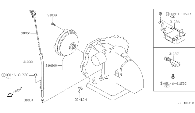 2000 Infiniti I30 Unit-Shift Control Diagram for 31036-3Y300