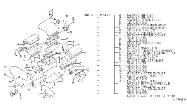 2001 Infiniti I30 Engine Gasket Kit Diagram 2