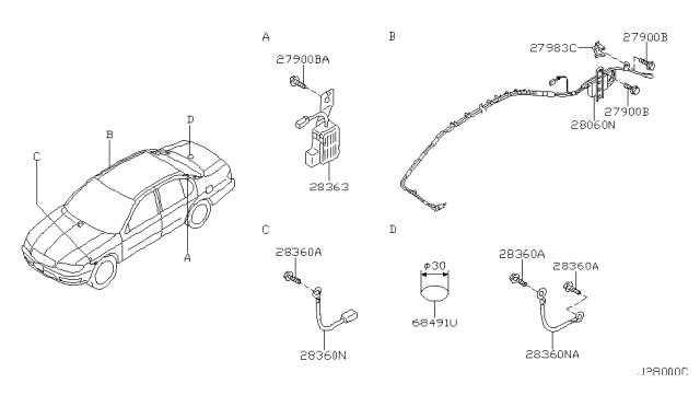 2001 Infiniti I30 Audio & Visual Diagram 2