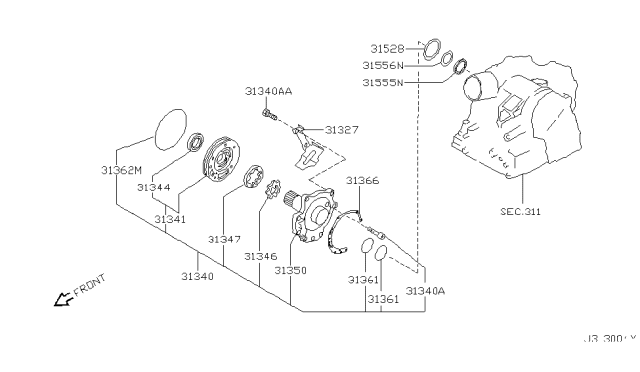 2002 Infiniti I35 Bolt Diagram for 31377-31X13