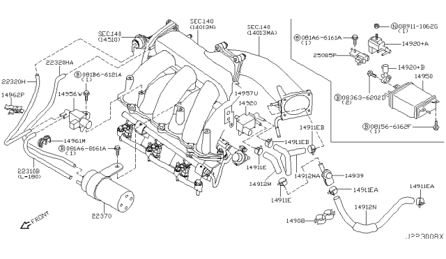 2001 Infiniti I30 Engine Control Vacuum Piping Diagram 3