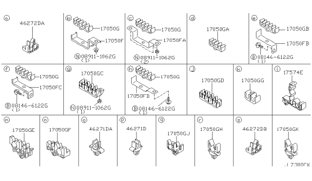 2002 Infiniti I35 Clip Diagram for 17561-2Y065