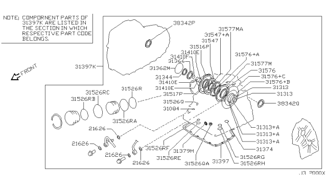 2001 Infiniti I30 Gasket & Seal Kit (Automatic) Diagram