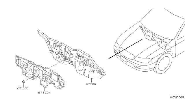 2002 Infiniti I35 Dash-Lower Diagram for 67300-4Y932