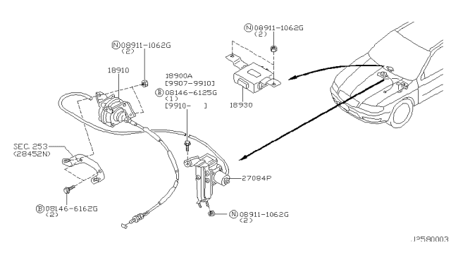 2000 Infiniti I30 Actuator Assy-Ascd Diagram for 18910-2Y900