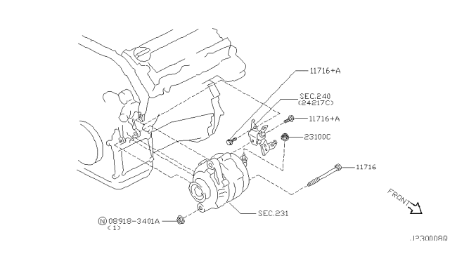 2001 Infiniti I30 Alternator Fitting Diagram 3