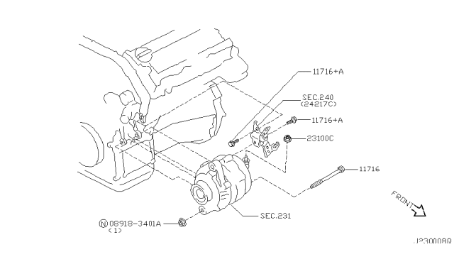 2004 Infiniti I35 Alternator Fitting Diagram