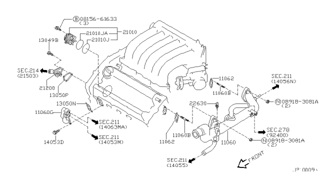 2002 Infiniti I35 Water Pump, Cooling Fan & Thermostat Diagram 2