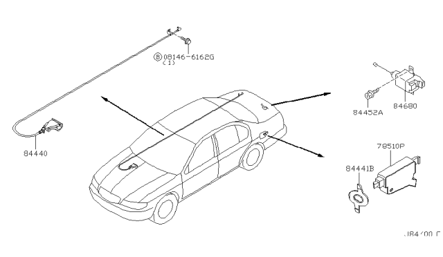2002 Infiniti I35 Cable-Trunk Lid Opener Diagram for 84652-5Y800