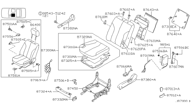 2001 Infiniti I30 Front Seat Diagram 1
